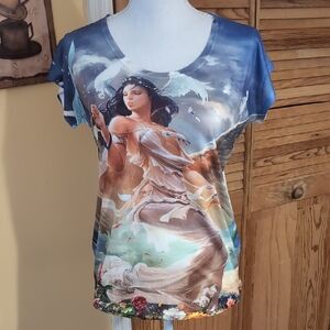 Mittelmeer Vintage Design Artistic Graphic Top F Large